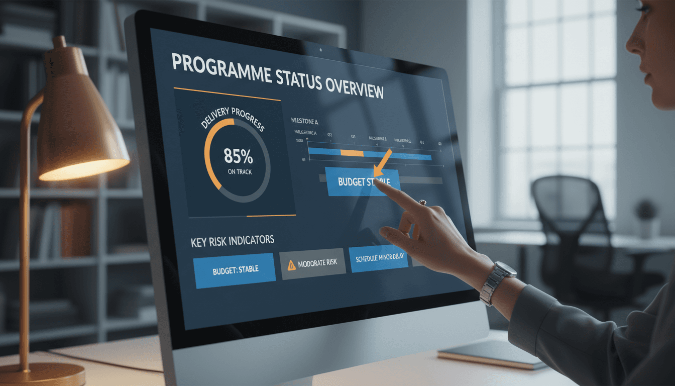 Programme governance, reporting, and risk tracking